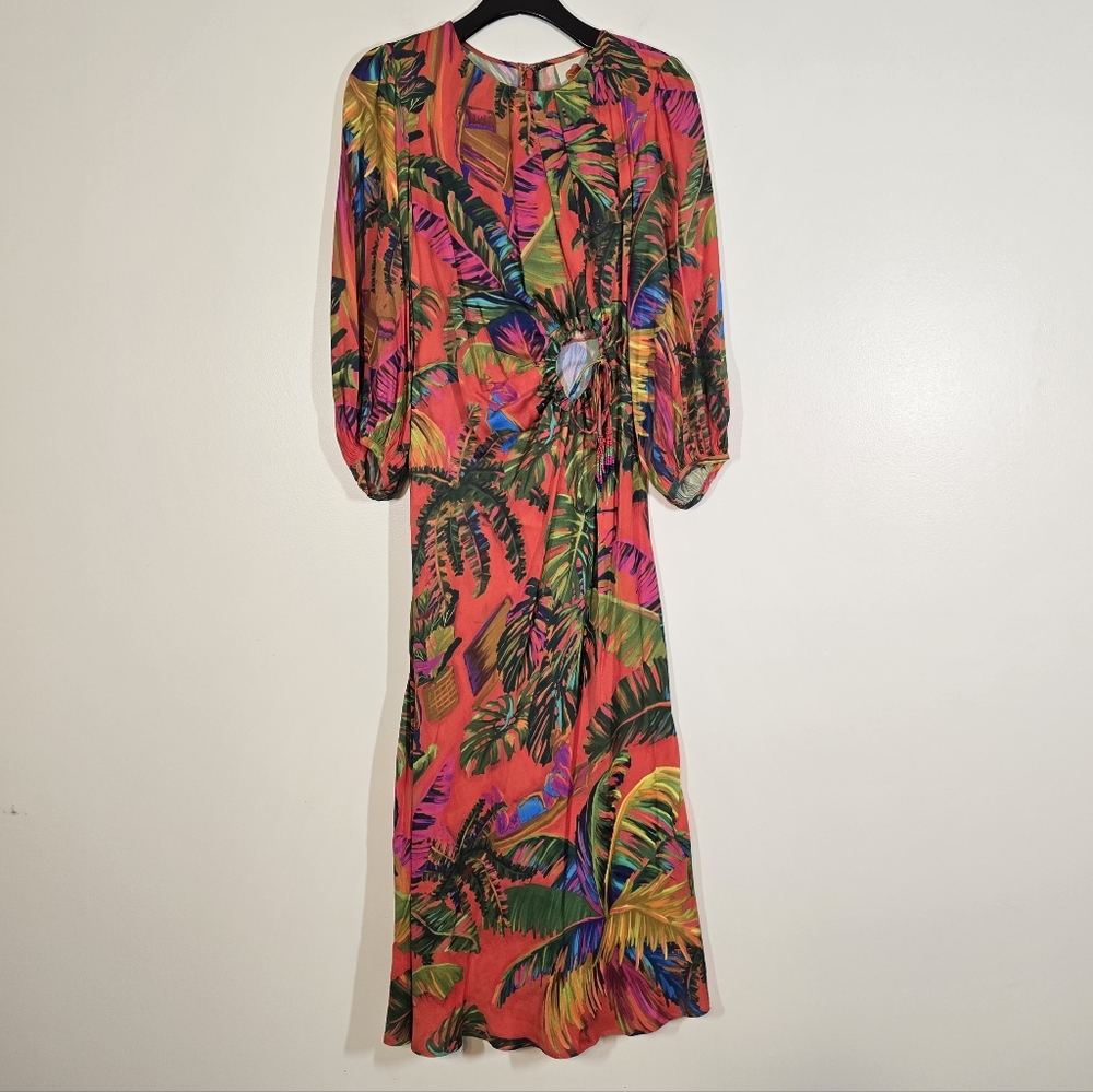 NWT Farm Rio Urban Jungle Multi Color Midi Dress Small - Picture 6 of 14